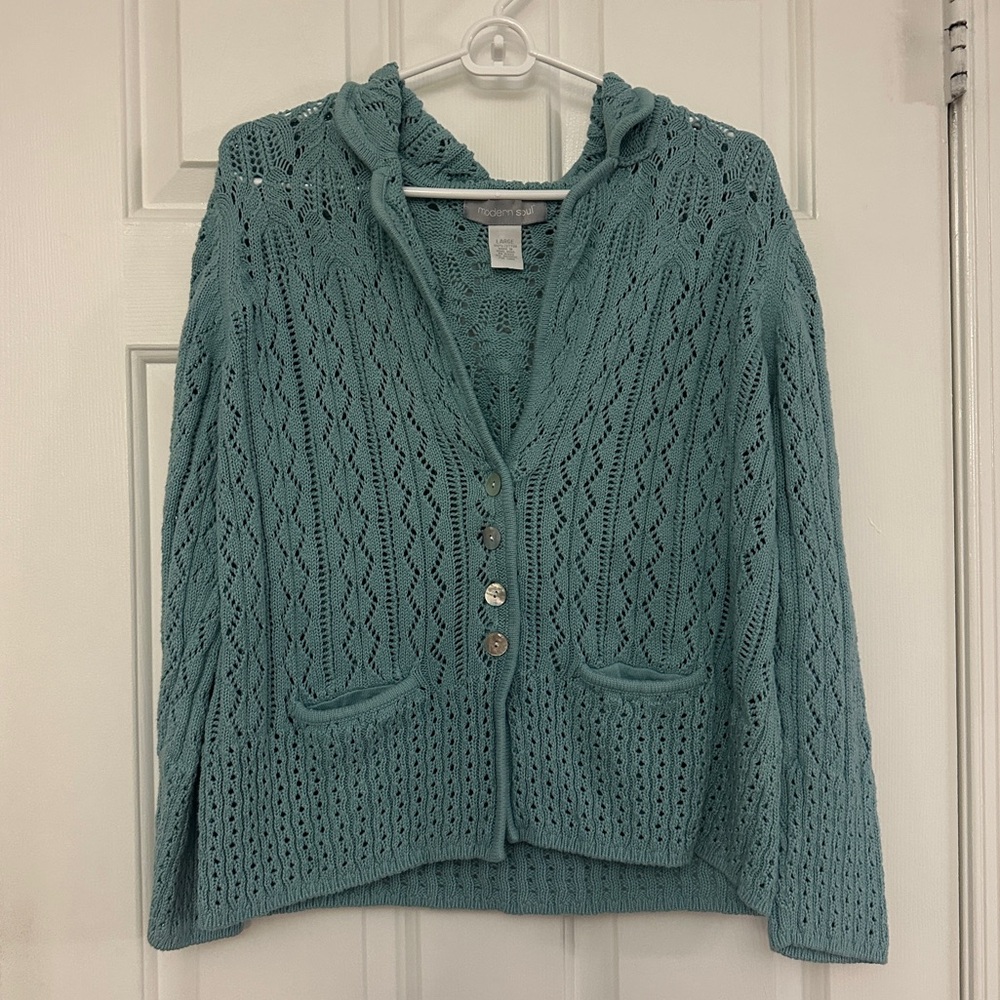 Modern Soul Sea Green Button-Up Cardigan